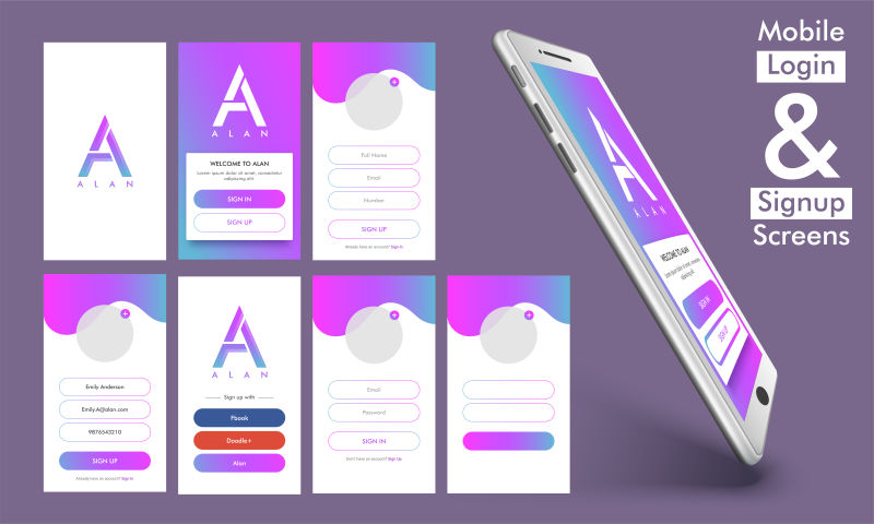 矢量手机应用软件界面设计