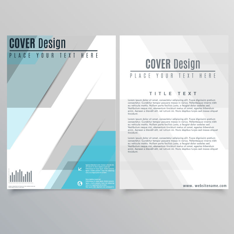 方块几何背景宣传册设计矢量图