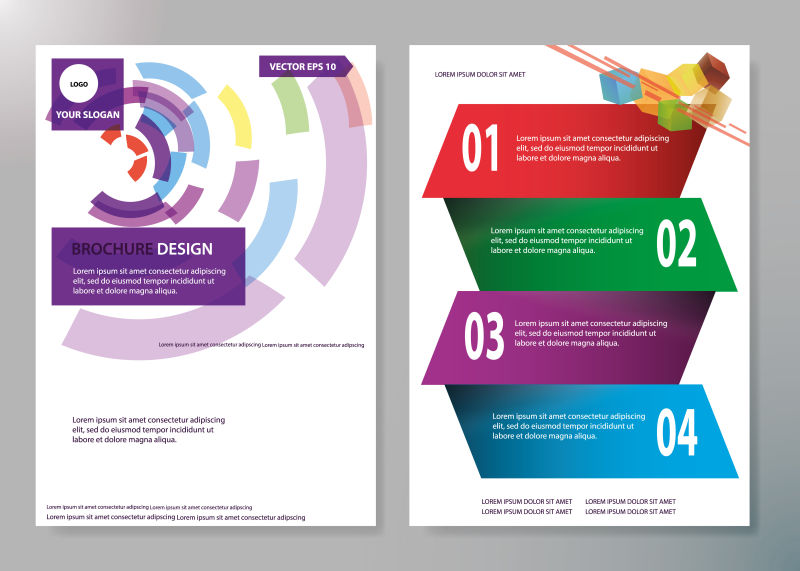 矢量蓝色和橙色抽象广场设计