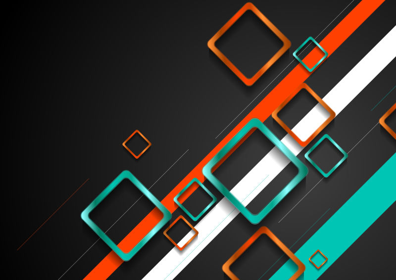 彩色矩形图案背景矢量设计