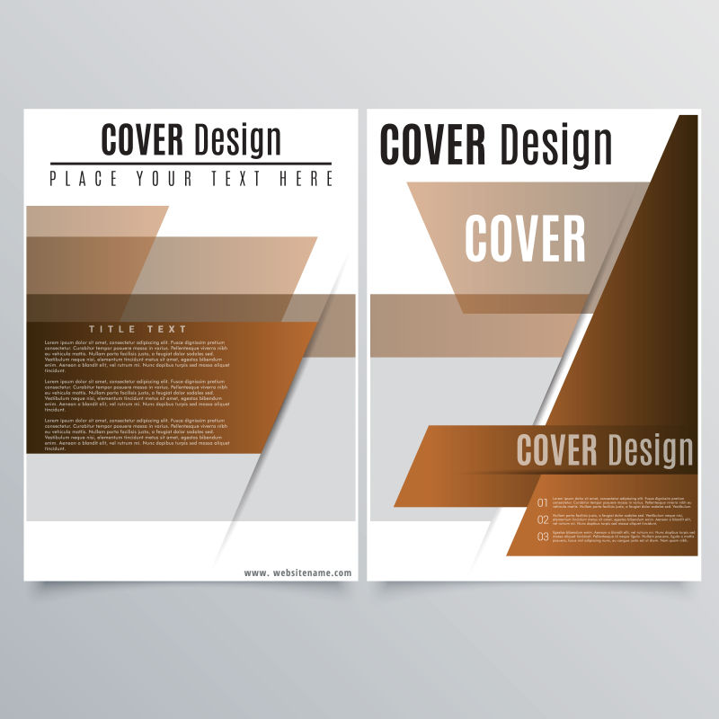 矢量棕色主题的宣传册封面设计