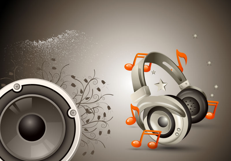 矢量的抽象音乐主题海报