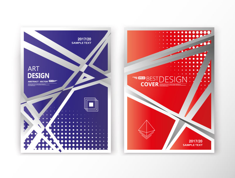 创意矢量复古色彩的商业宣传册设计