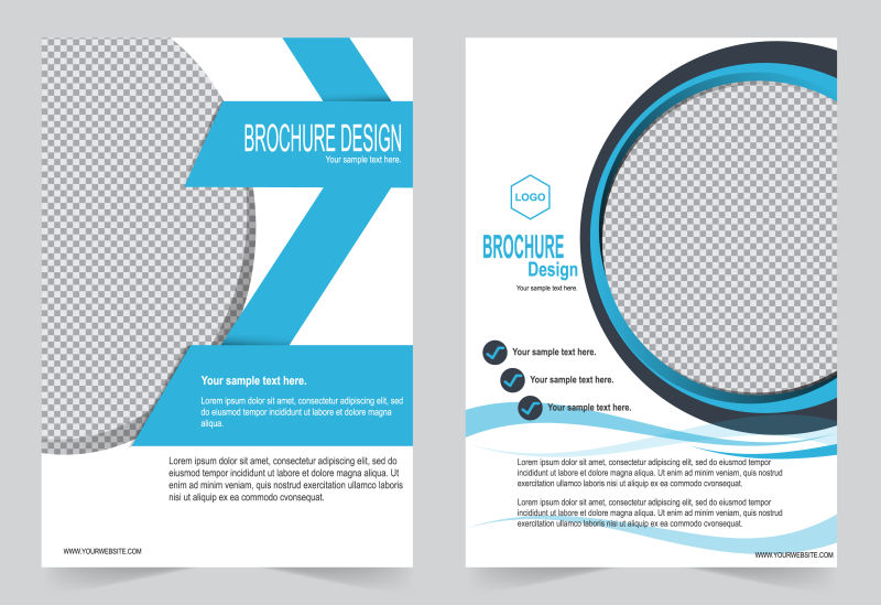 抽象矢量蓝色几何元素的宣传册封面设计