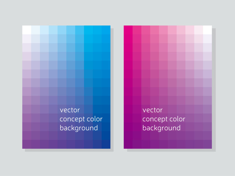 矢量彩色渐变方格元素的宣传册封面设计