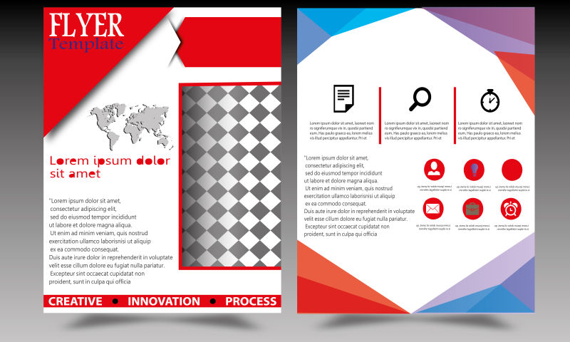 矢量抽象几何元素的宣传单设计