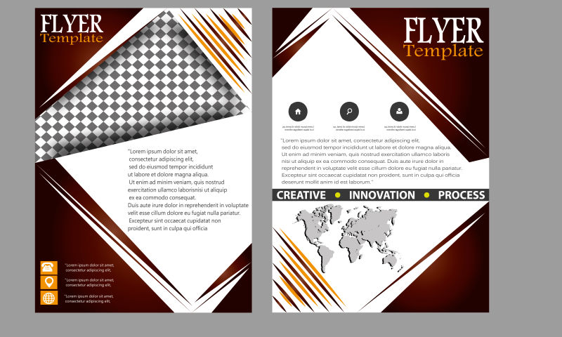 矢量棕色现代商业宣传单设计