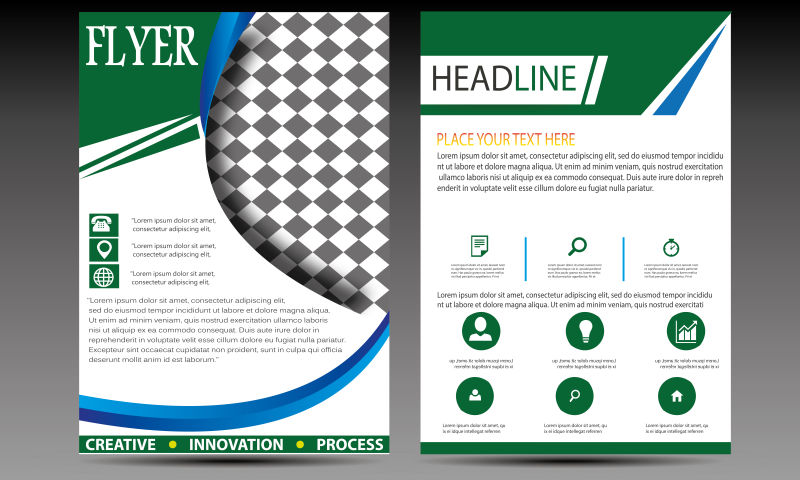 创意矢量绿色现代宣传单设计