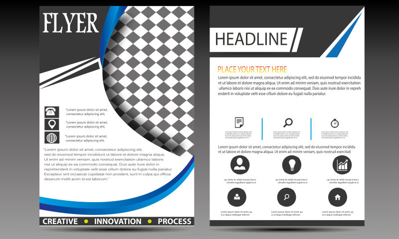 矢量抽象现代商业宣传单平面设计