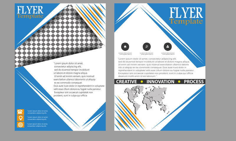 创意矢量蓝色几何商业宣传单设计