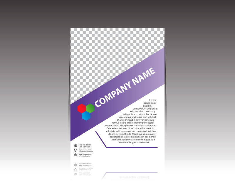抽象矢量紫色几何现代宣传册设计