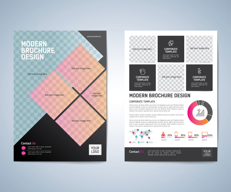 矢量抽象现代商业宣传册封面平面设计