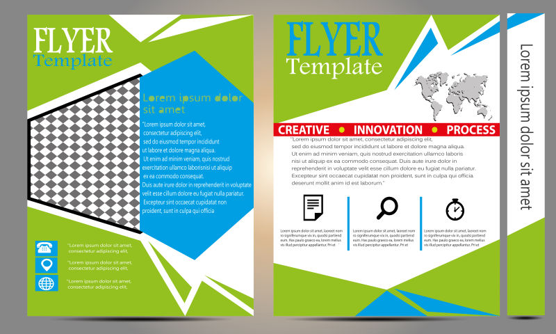 矢量绿色商业宣传单设计