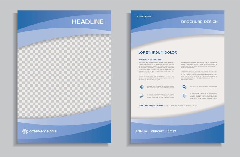 矢量蓝色商业宣传单设计