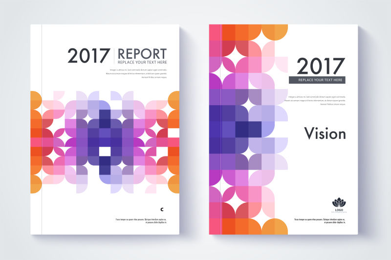 公司小册子封面设计矢量插图 