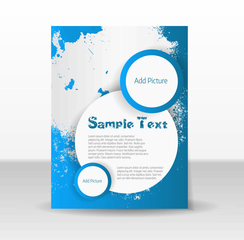 矢量蓝色传单册设计