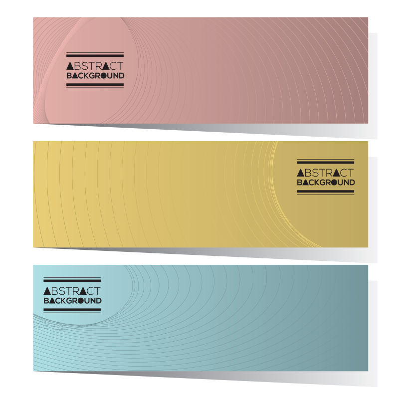 三套抽象横幅矢量插图