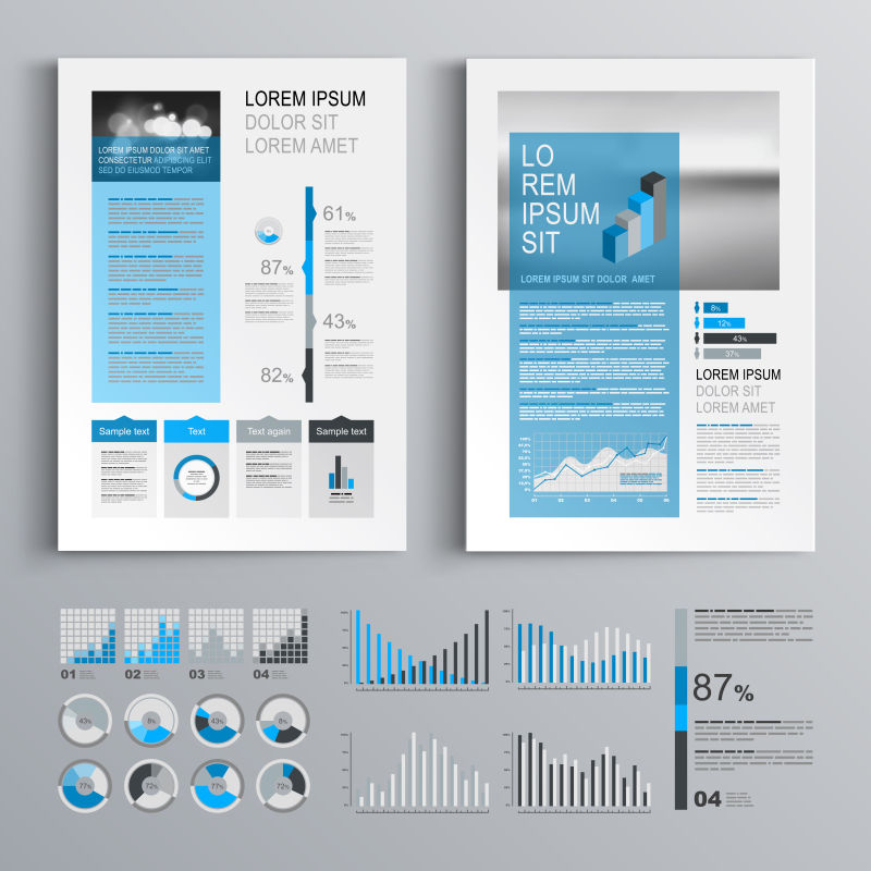 矢量商业经典的小册子设计