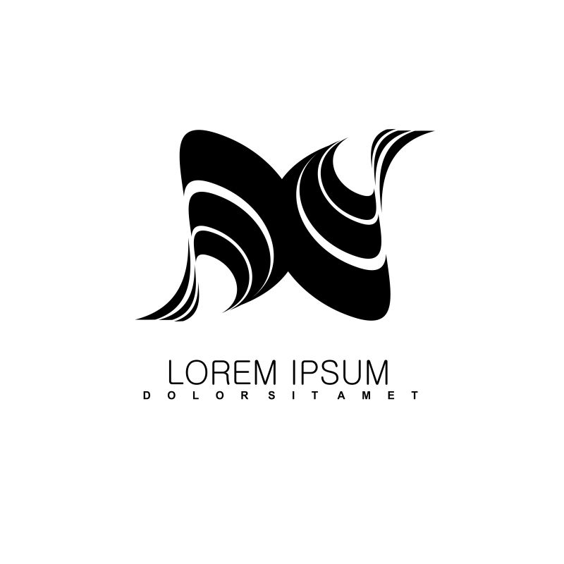 矢量抽象黑色丝带