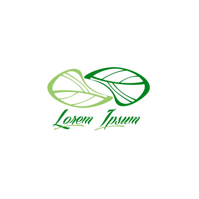 矢量绿色树叶标志