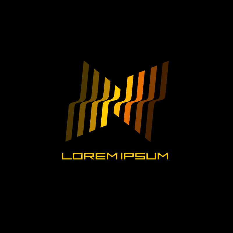 创意矢量抽象几何扭曲线条标志设计