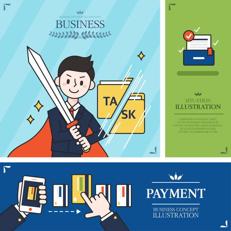 矢量商业业务战士