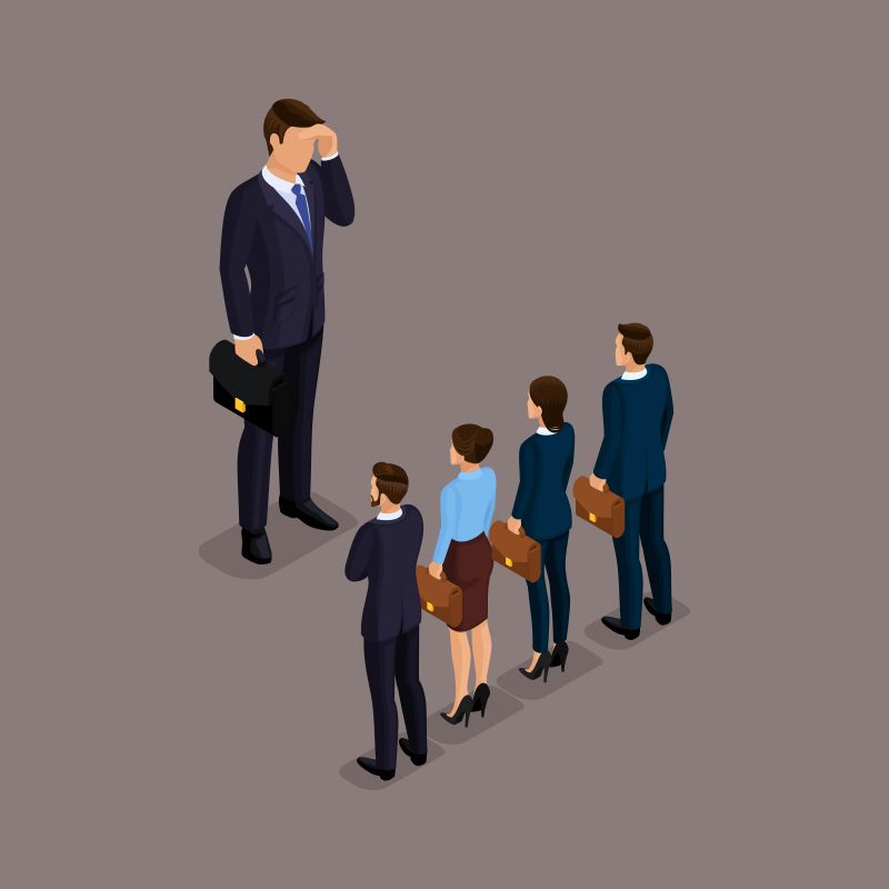 创意矢量等距风格的商人创意插图