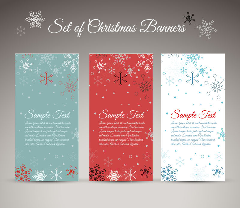 新年雪花横幅矢量图