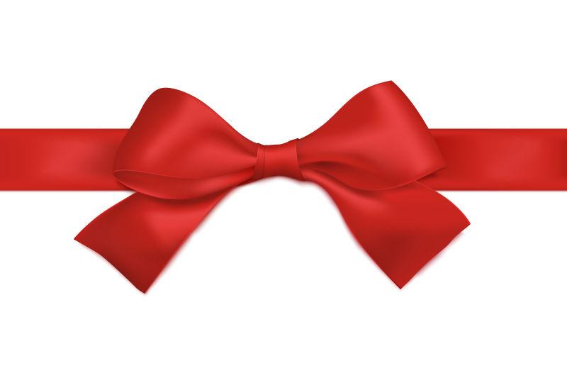 矢量设计红丝带蝴蝶结卡片