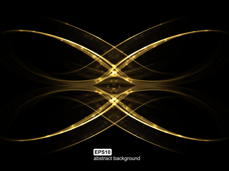 矢量的金色光波图案背景