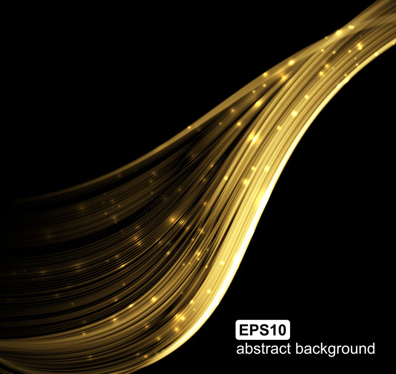 抽象金色光波图案背景矢量设计
