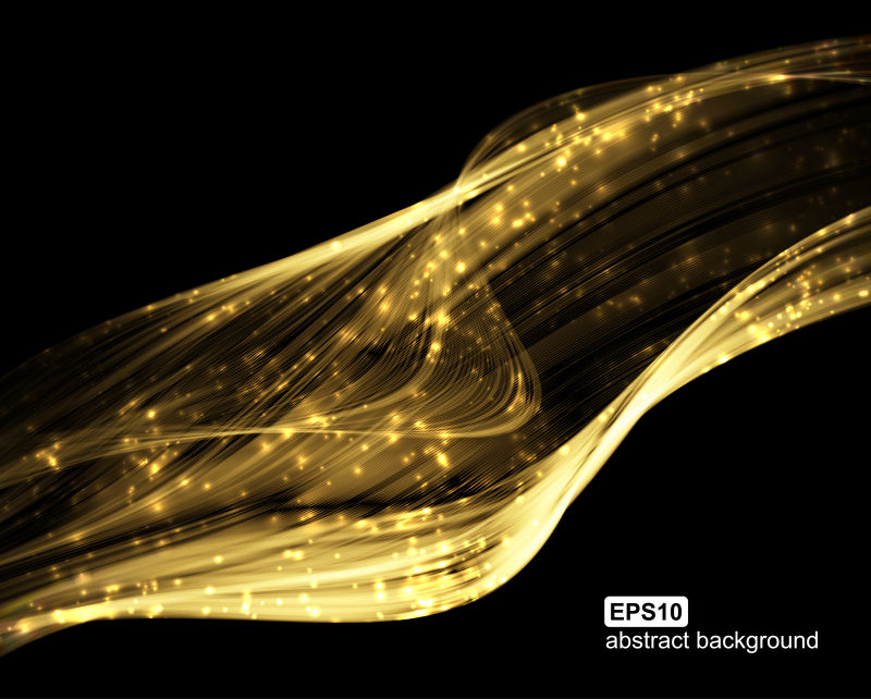 矢量的抽象金色光波图案背景