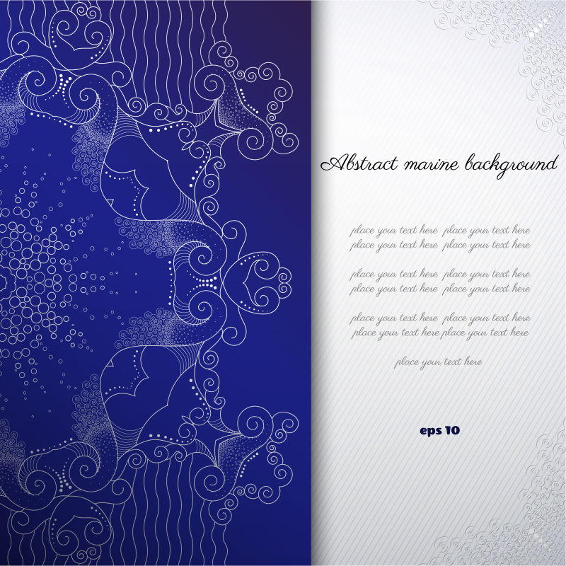 蓝色花纹图案背景矢量设计