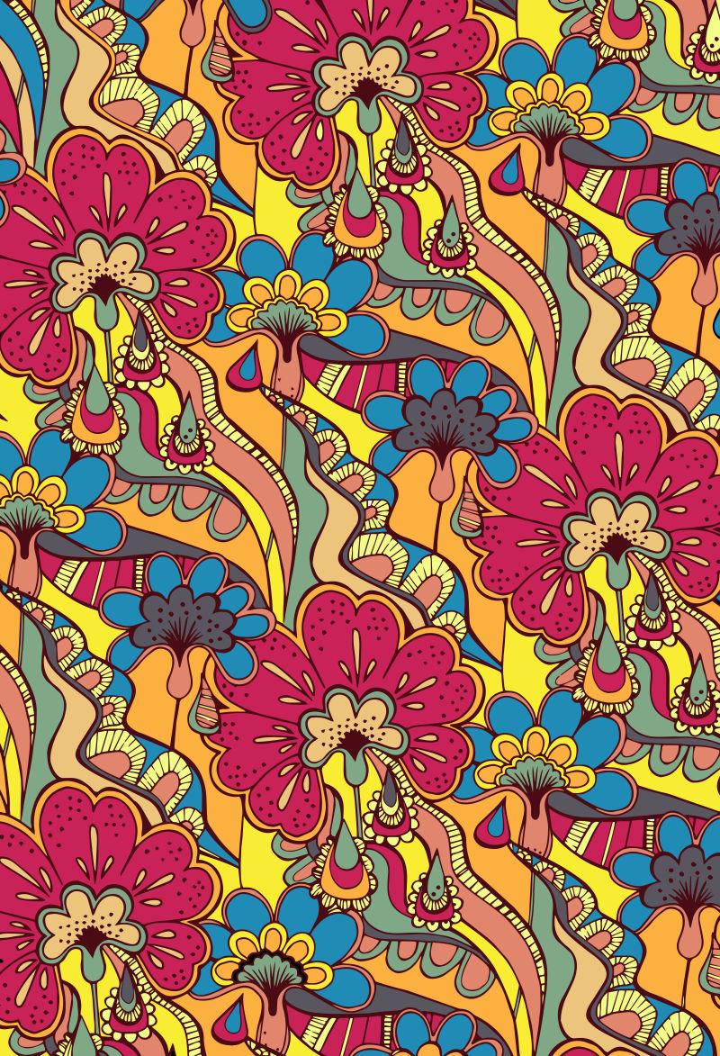 矢量抽象花卉图案背景