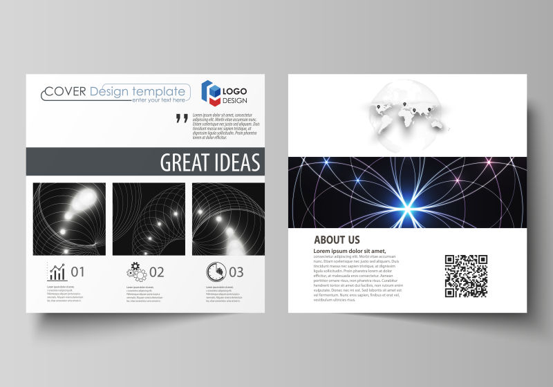 矢量的发光线条图案传单设计