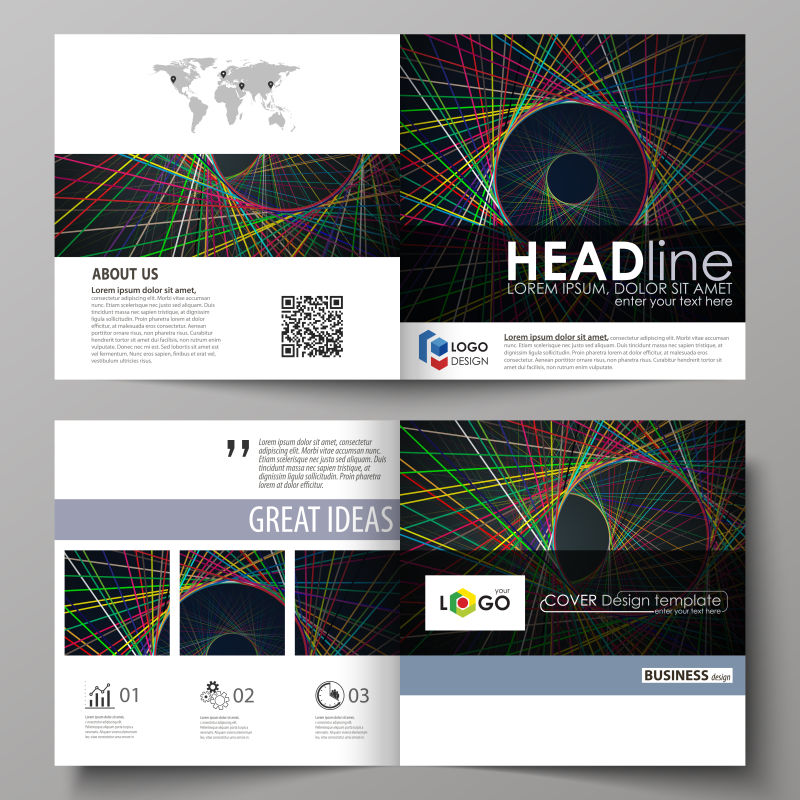 矢量的抽象图案商业宣传手册