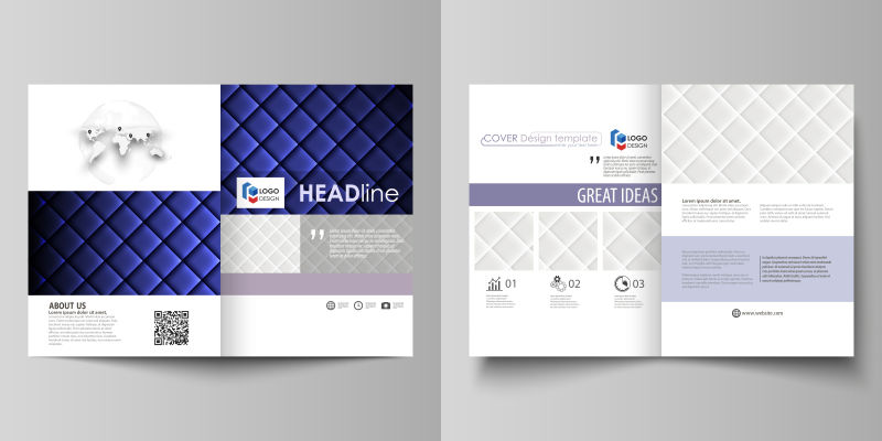 矢量蓝色商务手册版式设计