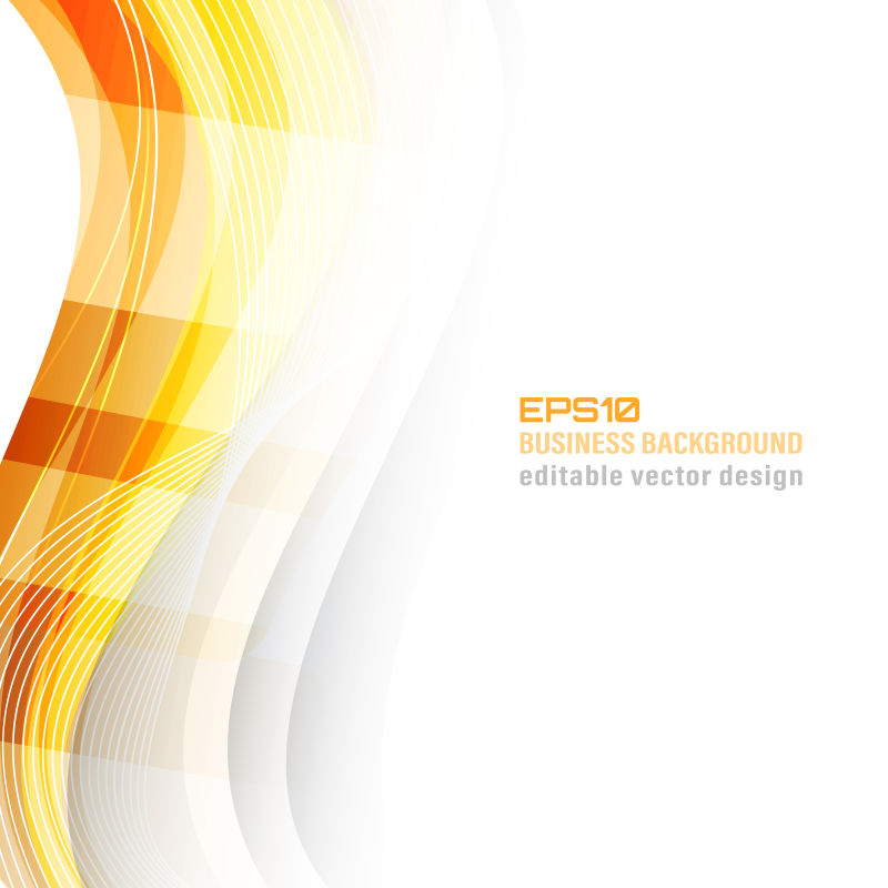 矢量橙色波形光线背景