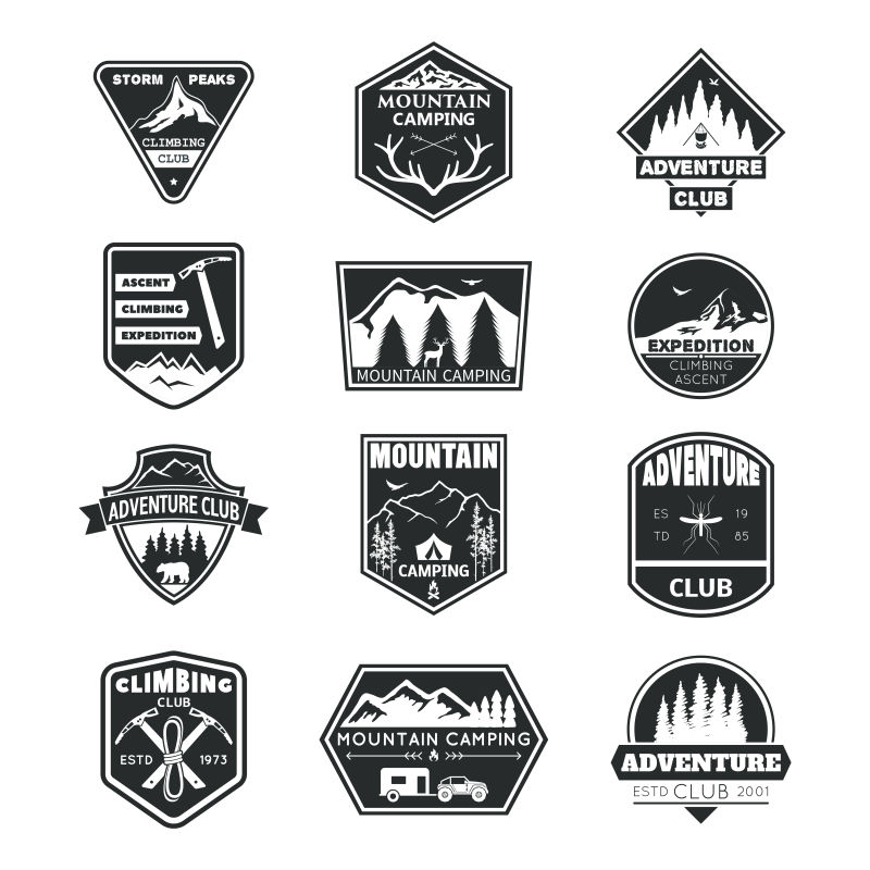 冒险俱乐部标签矢量设计