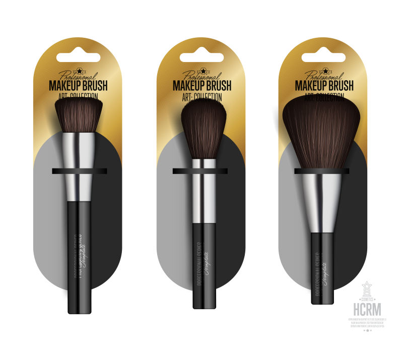 矢量的美容化妆刷设计