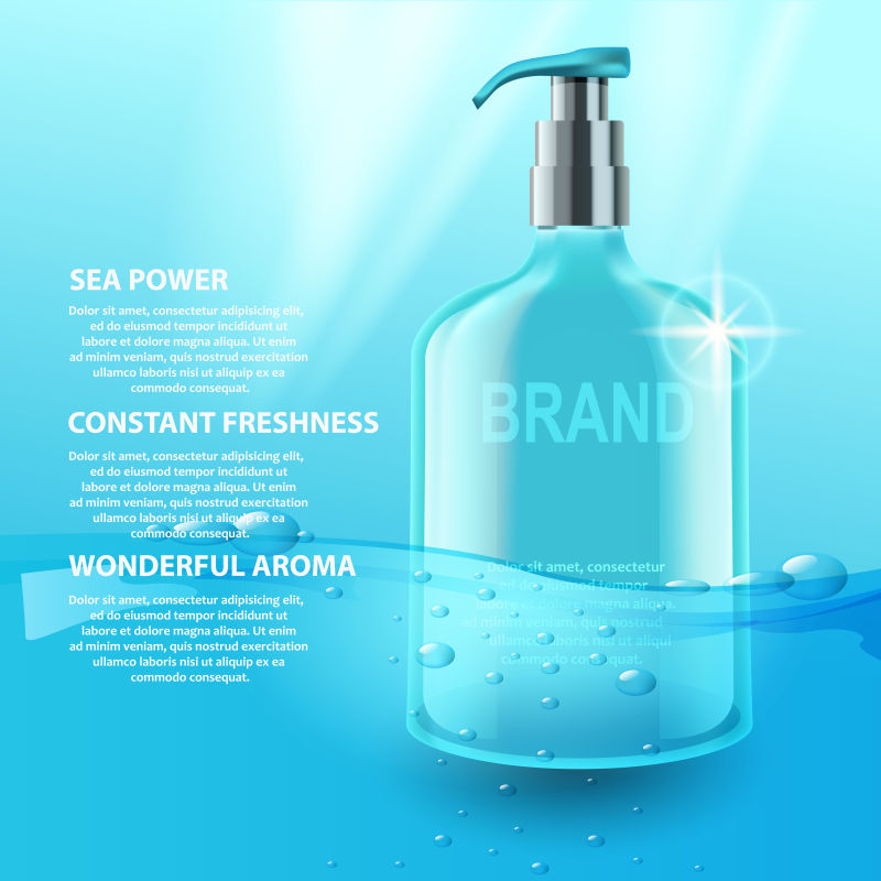抽象矢量现代沐浴露包装海报设计