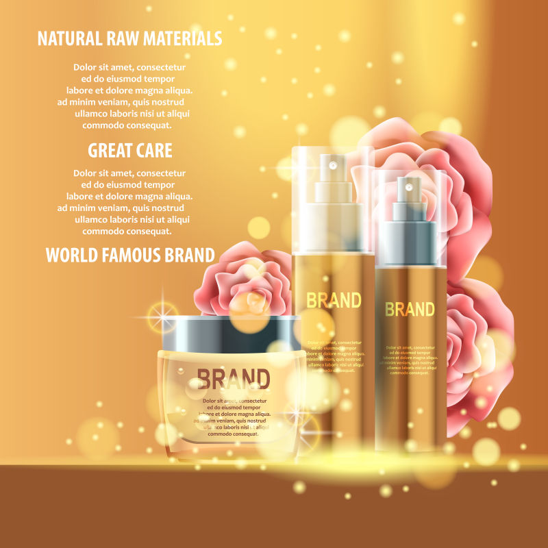 创意矢量护发套装的宣传海报设计