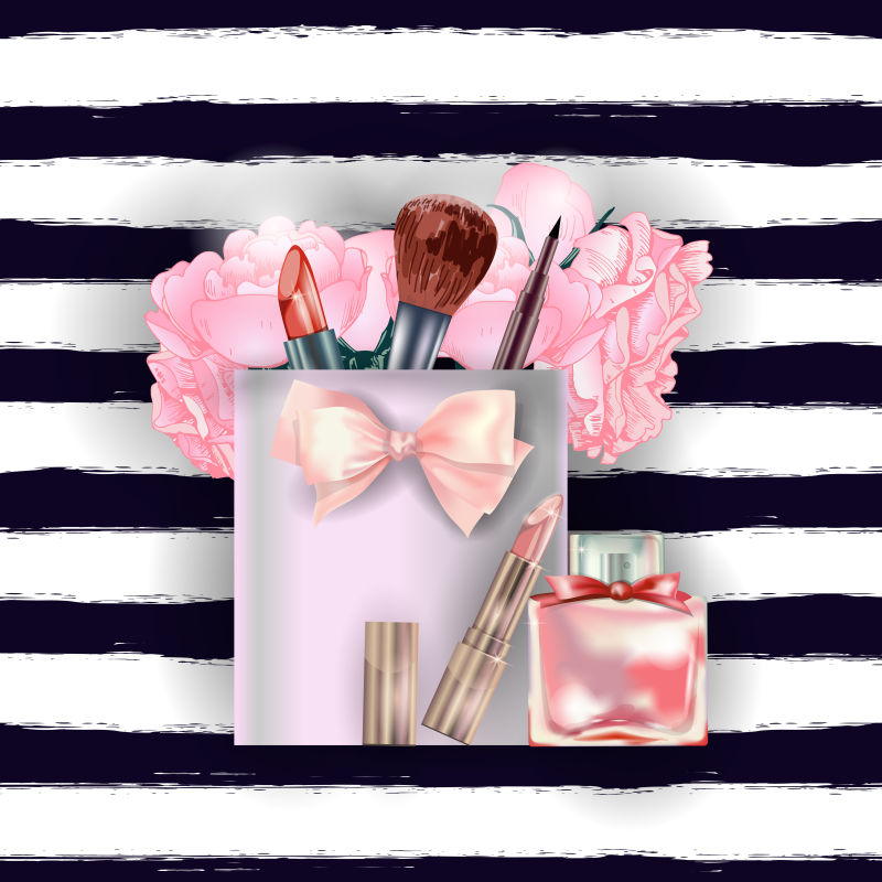 创意矢量化妆品概念插图