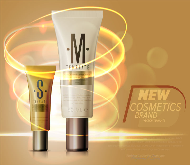 矢量逼真的化妆品包装设计