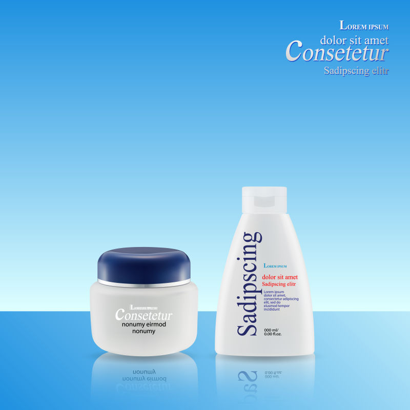 抽象矢量两种面霜的包装设计