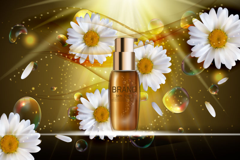 抽象矢量现代精华眼霜的宣传海报设计