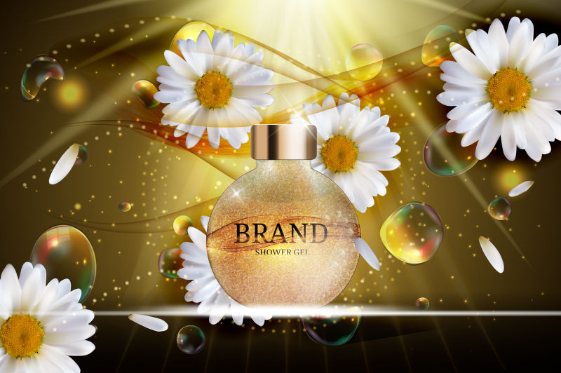 创意矢量现代精华面霜的宣传广告设计