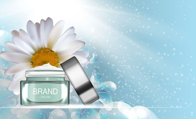 创意矢量精华面霜的海报设计