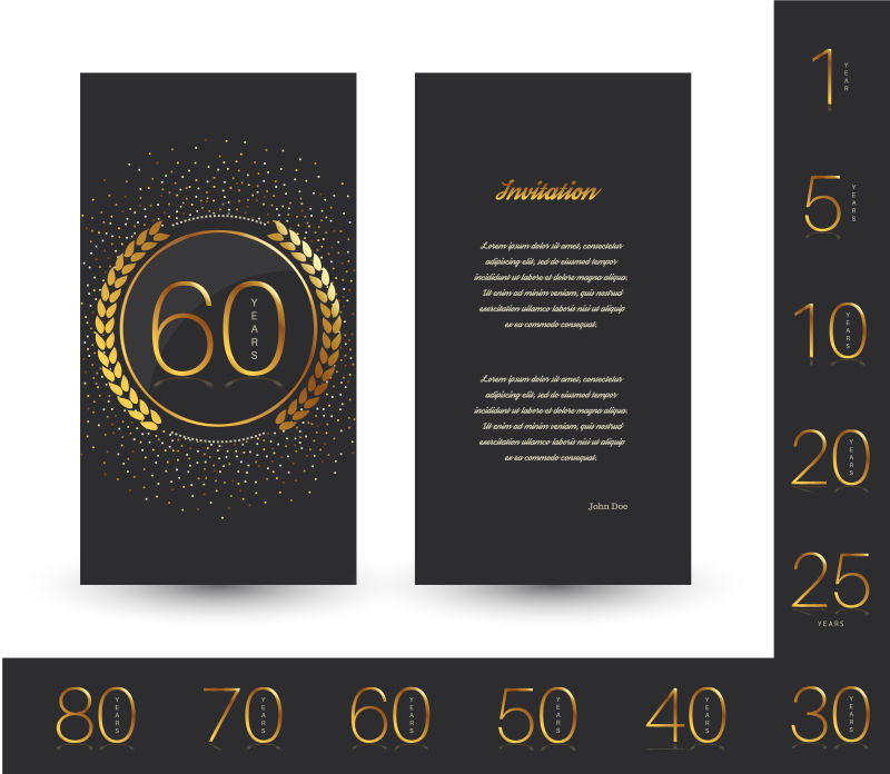 矢量60周年纪念卡设计