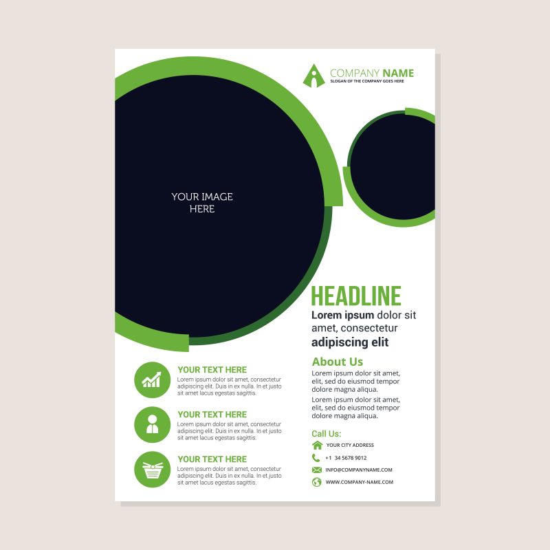 绿色图案宣传手册矢量设计